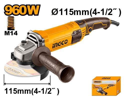 INGCO AG9608 960W Angle Grinder with 115mm Disc Diameter & 12000rpm No-Load Speed feature image