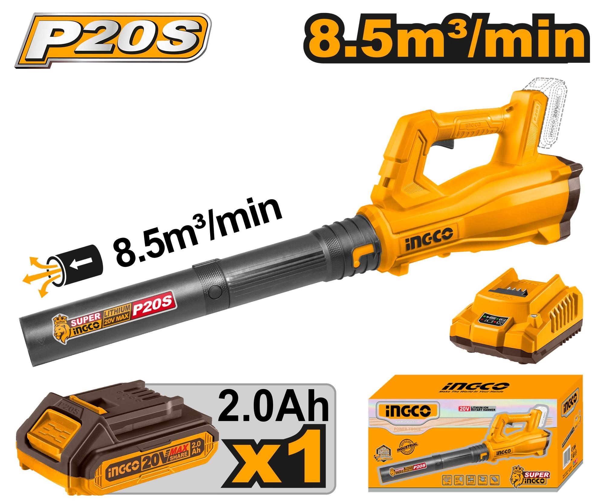 INGCO CABLI203235 20V Cordless Blower with 15000rpm No-Load Speed & 115km/h Max Air Speed feature image