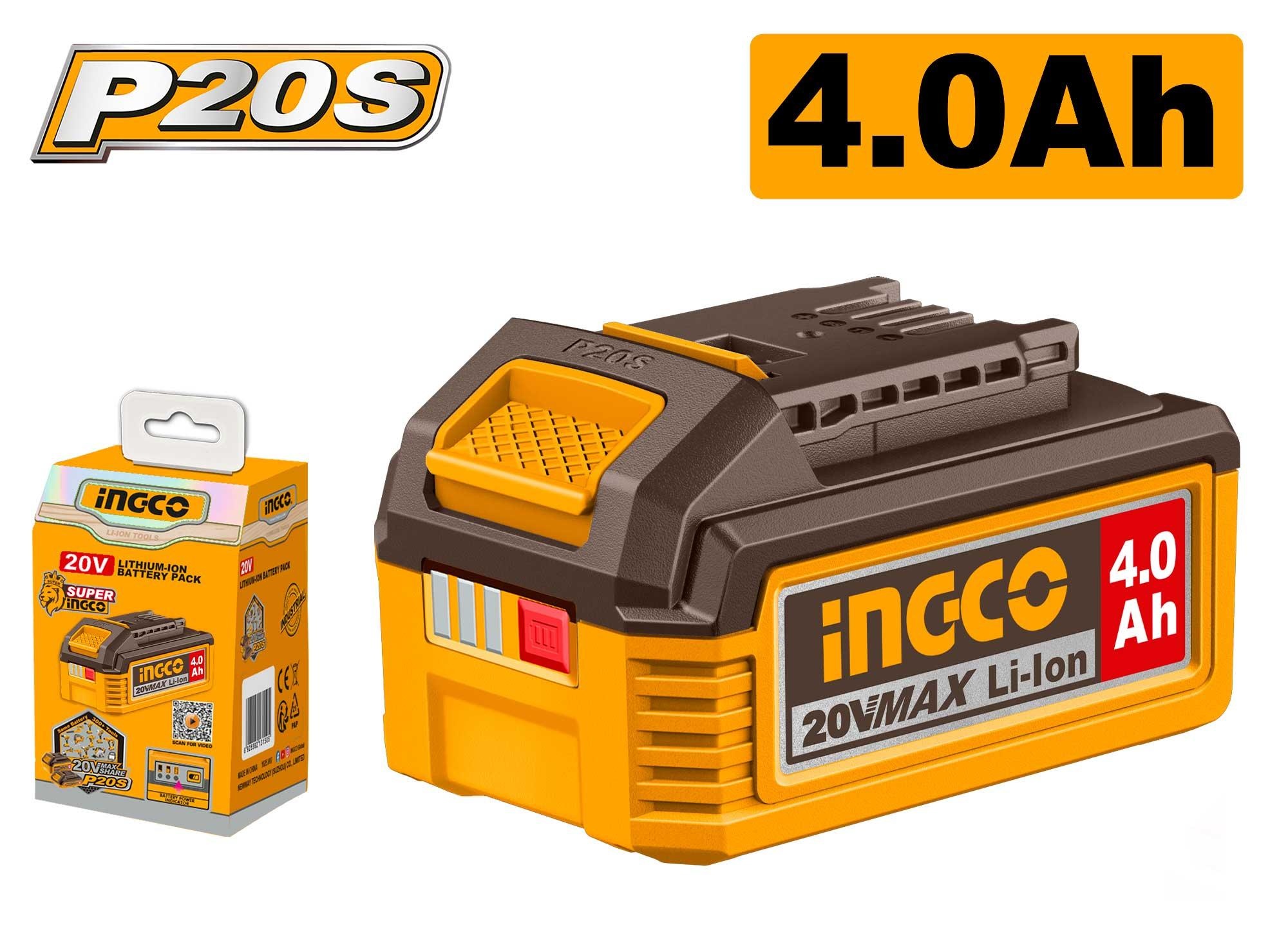 INGCO FBLI20021 20V 4.0Ah Lithium-Ion Battery Pack with LED Power Indicator feature image