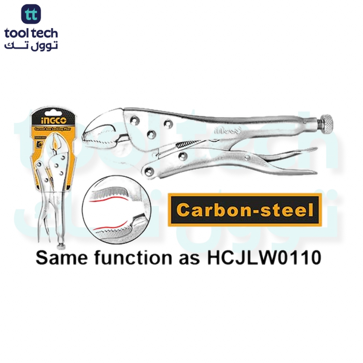 INGCO HCJLW0210 Curved Jaw Locking Plier