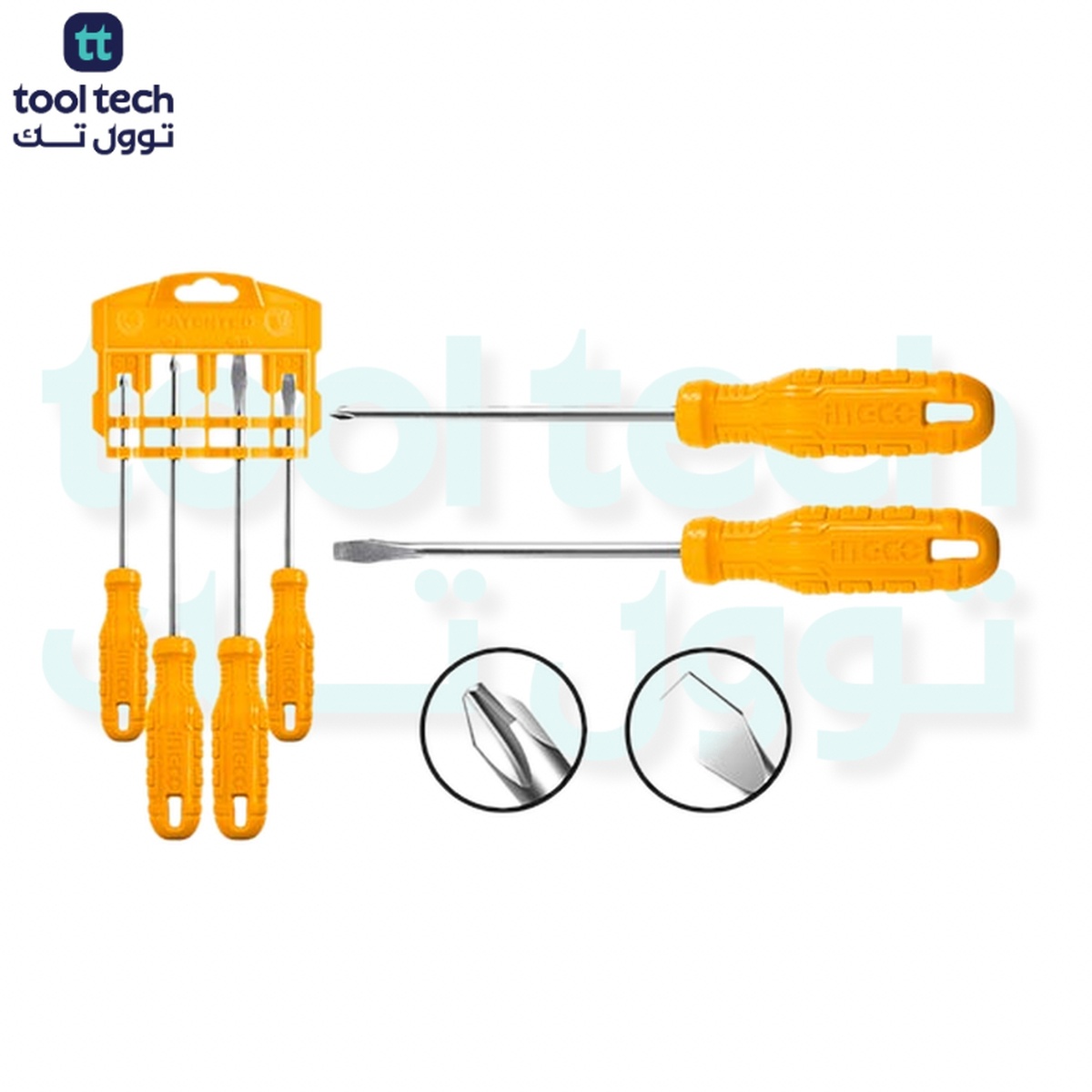 INGCO HKSD0458 4 Pcs Screwdriver Set