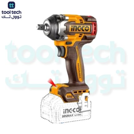 Ingco Cordless Impact Wrench 4.0 Ah Battery Capacity 550 Nm Torqure Brushless Motor, CIWLI2055 (with Battery)