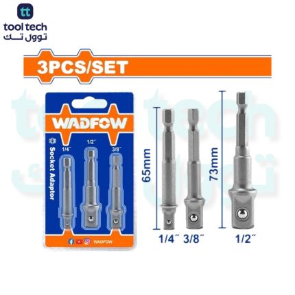 3 Pcs 1/4" Hex Shank Socket Adapters