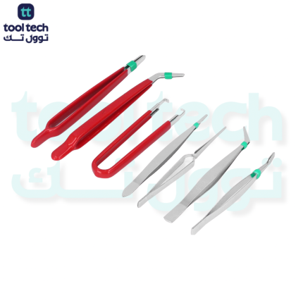 7Pcs Tweezers, Anti Static Tweezer Set Kit, Fine Tip Tweezers for Electronics Repair, Maintenance, Selecting Small Objects with Carrying Case